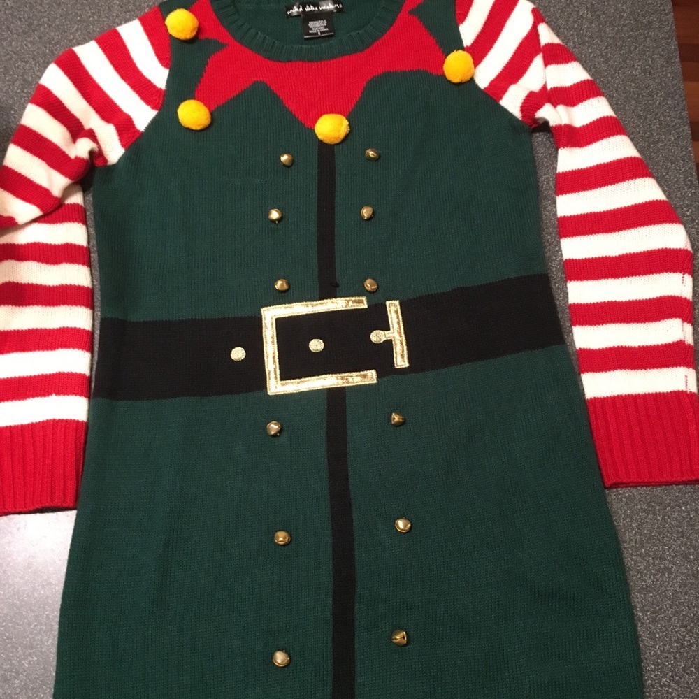 Holiday sweater dress